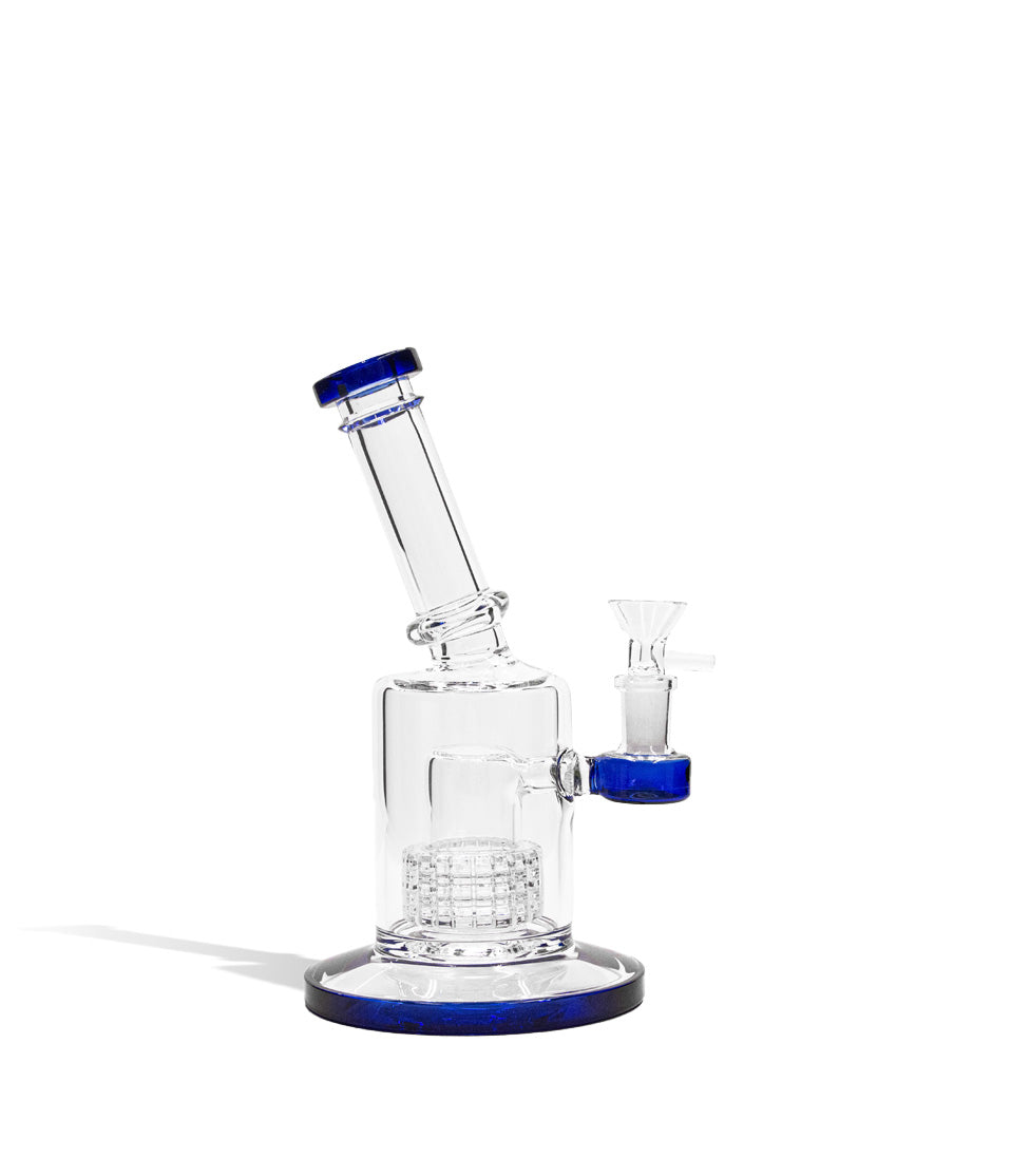 Blue front view 8 Inch Banger Hanger with Angled Neck on white studio background