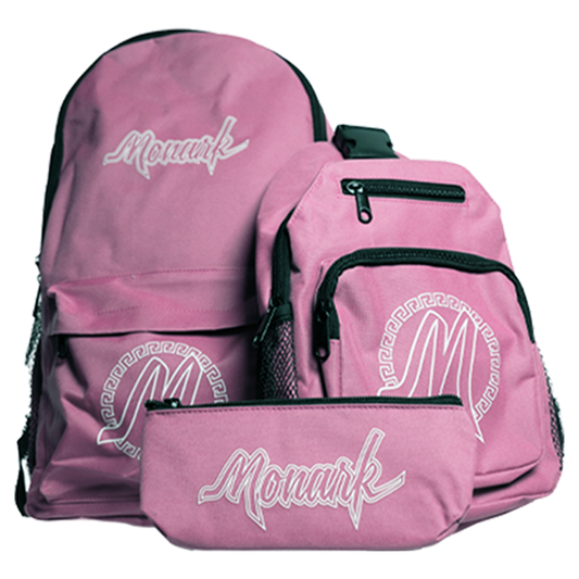 BLOWOUT! Pink Monark Backpack w/ Pink Shoulder Bag & Pink Pouch