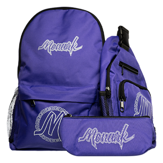 BLOWOUT! Purple Monark Backpack w/ Purple Shoulder Bag & Purple Pouch
