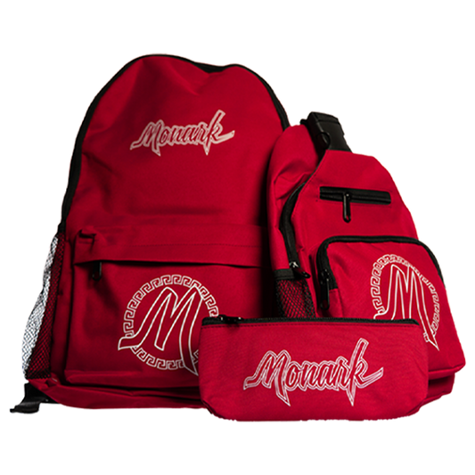 BLOWOUT! Red Monark Backpack w/ Red Shoulder Bag & Red Pouch