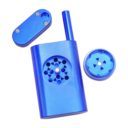 Metal Dugout w/Built in Grinder & Cigarette Bat. Magnetic Lid Closure