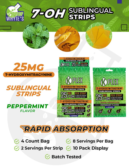 25MG K-Plex Advanced Kratom Sublingual Strips (4 Strips)