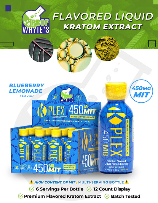 450MG MIT K-Plex Blueberry Lemonade Kratom Extract Shot