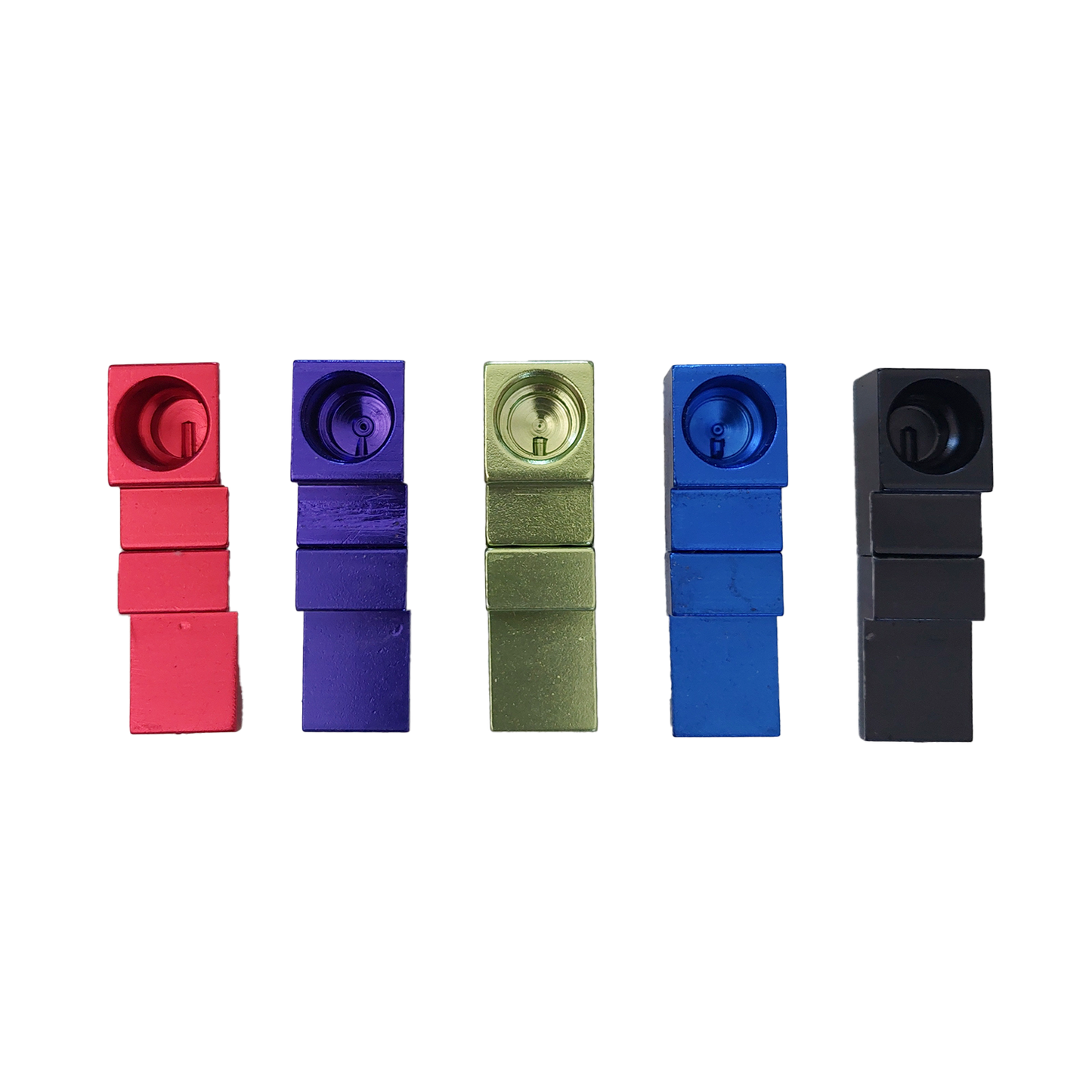 Anodized Magnet Click Metal Hand Pipe-5pk