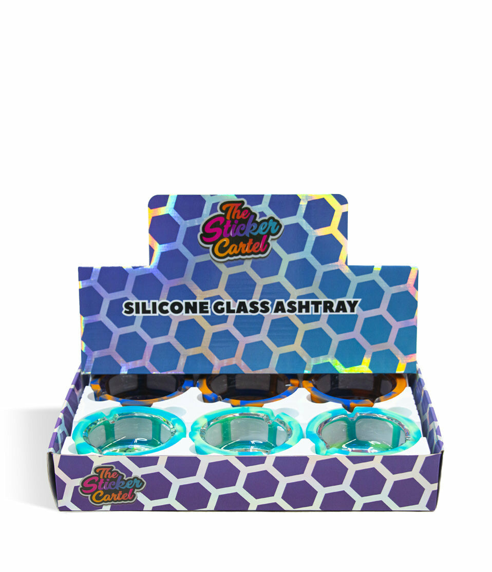 The Sticker Cartel Glass Ashtray with Silicone Shell 6pk
