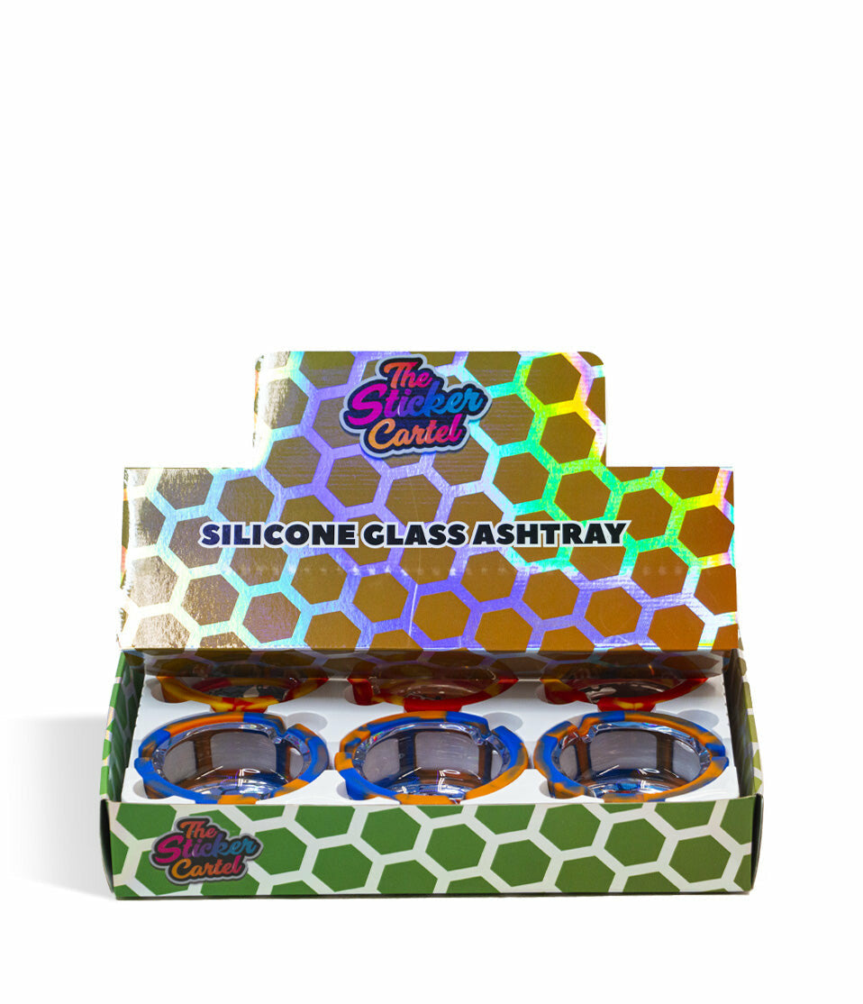 The Sticker Cartel Glass Ashtray with Silicone Shell 6pk