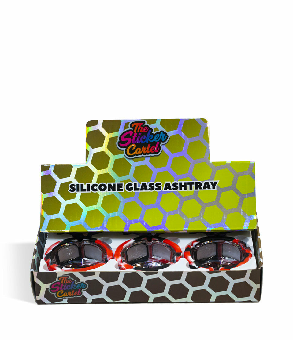 The Sticker Cartel Glass Ashtray with Silicone Shell 6pk