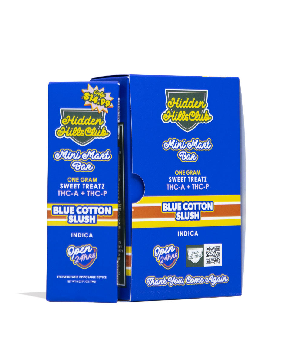 Blue Cotton Slush Hidden Hills Mini Mart Sweet Treatz 1g THC-A and THC-P Disposable 5pk Front View on White Background