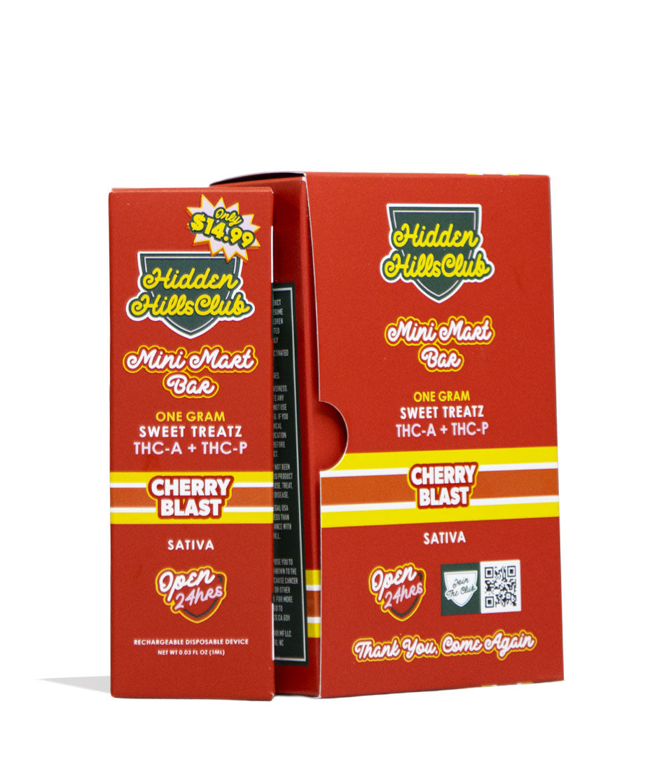 Cherry Blast Hidden Hills Mini Mart Sweet Treatz 1g THC-A and THC-P Disposable 5pk Front View on White Background