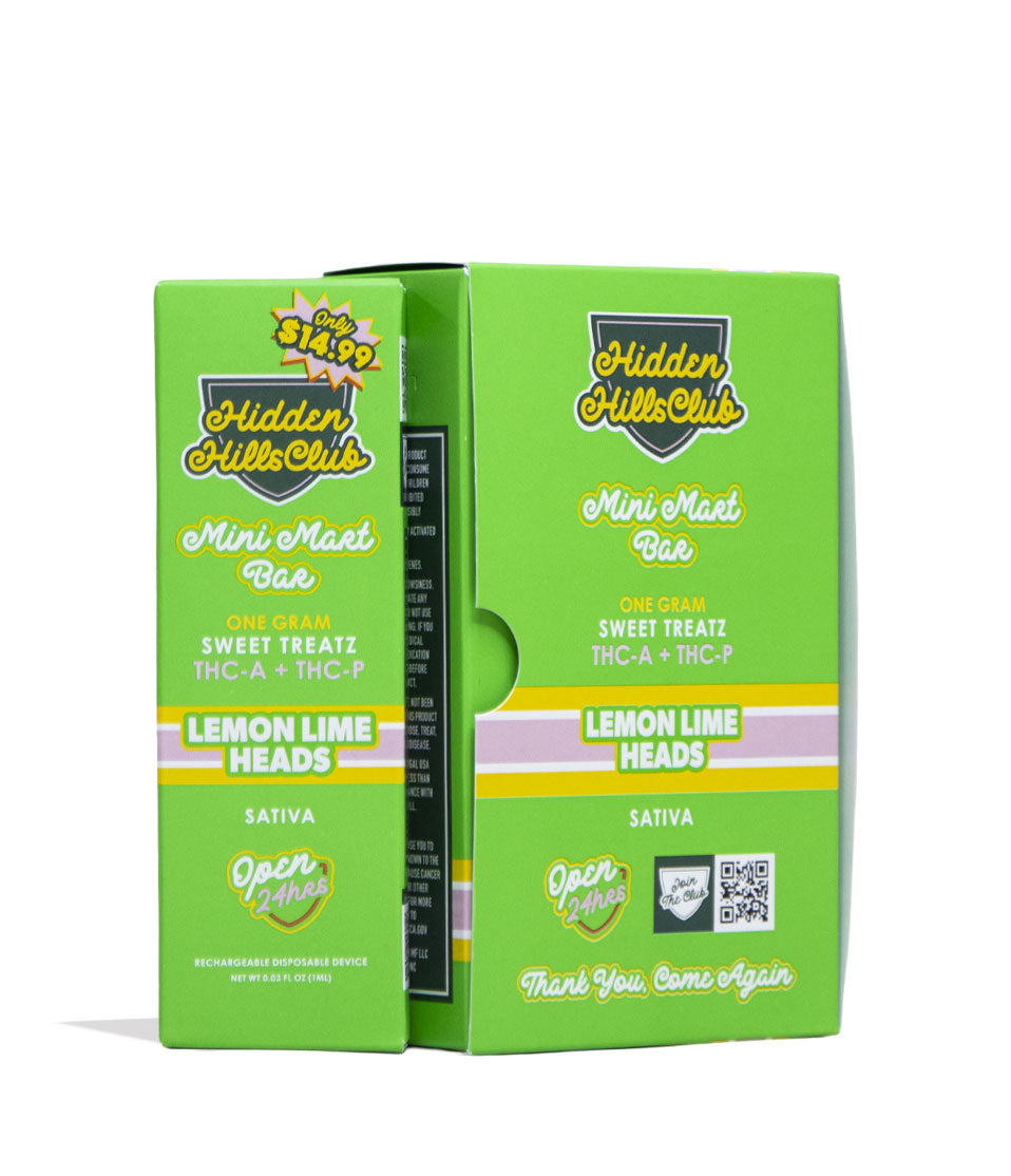 Lemon Lime Heads Hidden Hills Mini Mart Sweet Treatz 1g THC-A and THC-P Disposable 5pk Front View on White Background