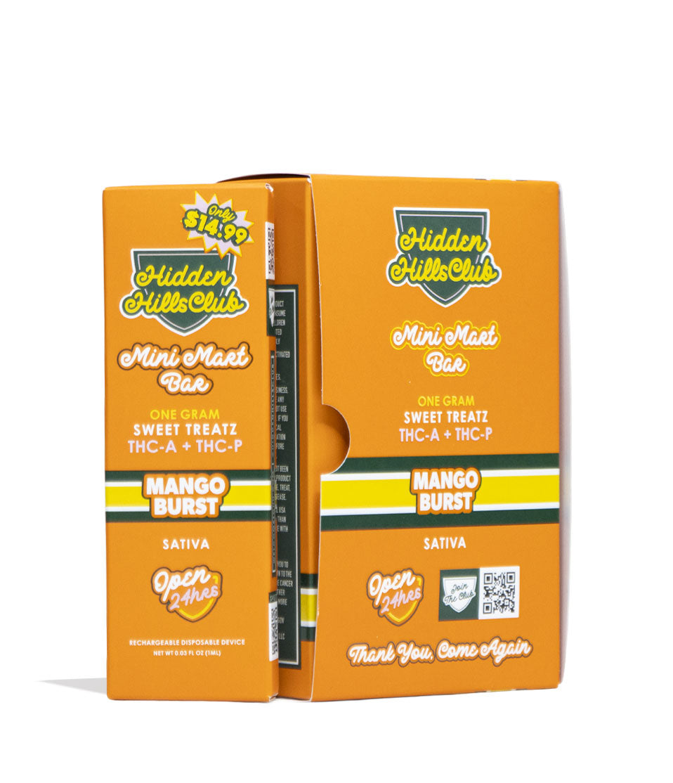 Mango Burst Hidden Hills Mini Mart Sweet Treatz 1g THC-A and THC-P Disposable 5pk Front View on White Background