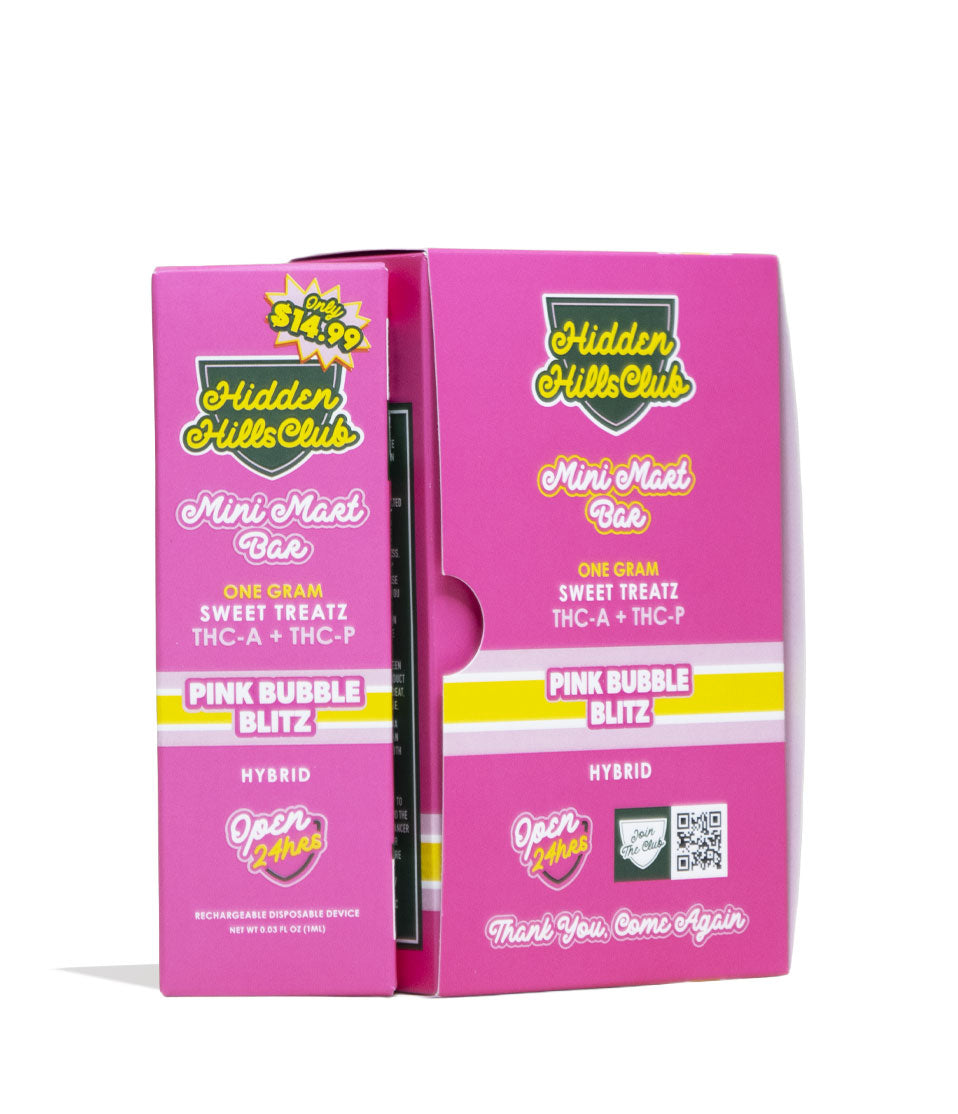 Pink Bubble Blitz Hidden Hills Mini Mart Sweet Treatz 1g THC-A and THC-P Disposable 5pk Front View on White Background