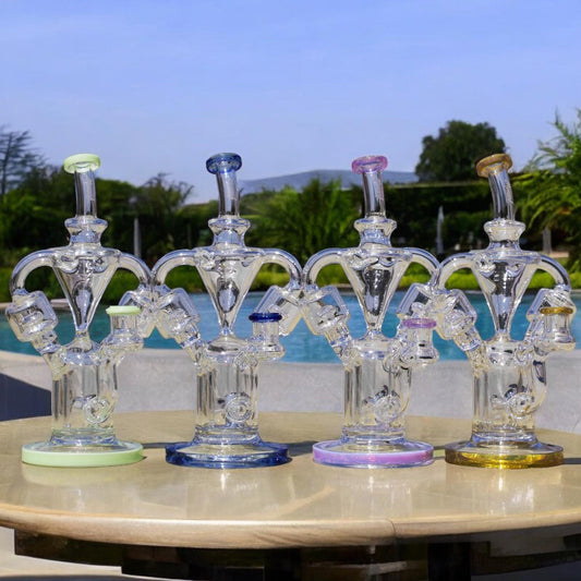 3 PACK Monark Double Chamber Recycler w/ Dual showerhead perk Uptake Tubes