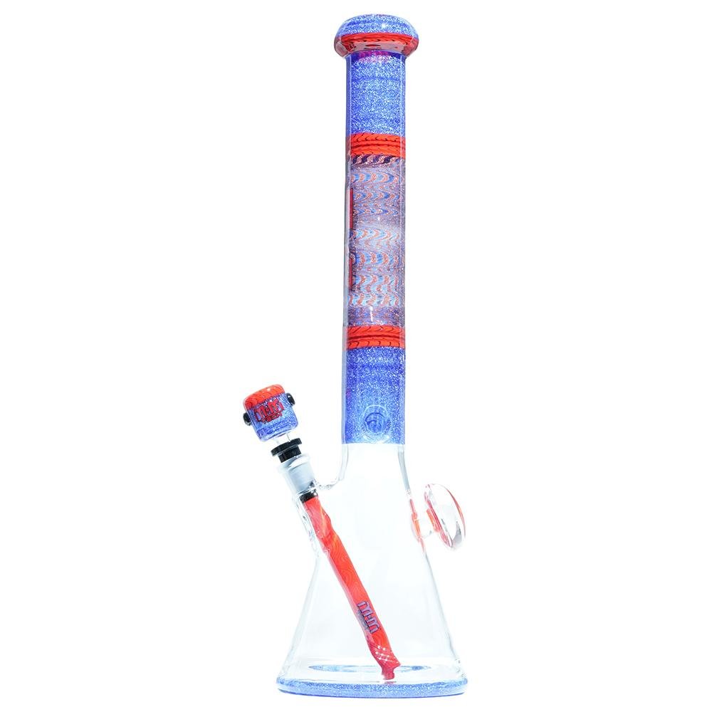 Purple & Orange Heady Beaker M&M tech - M&M Tech Glass