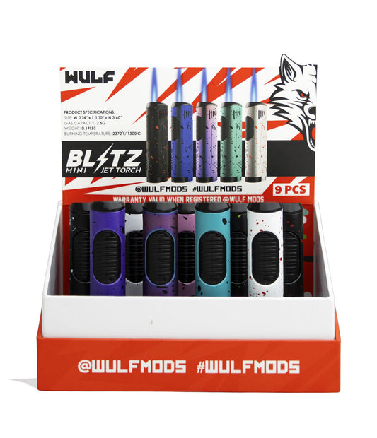 Wulf Mods Blitz Butane Powered Torch 9pk Front View on White Background
