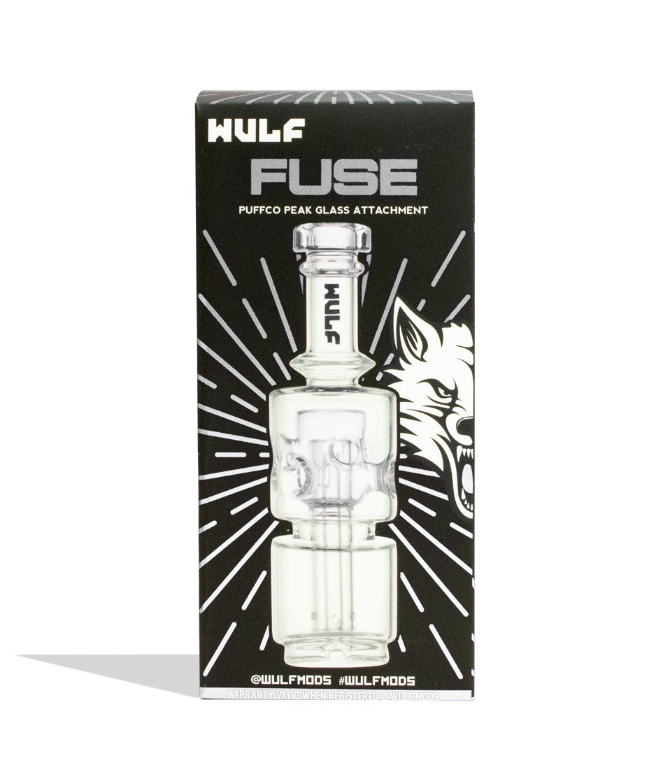 Clear Wulf Mods Fuse Puffco Peak Top packaging on a white background