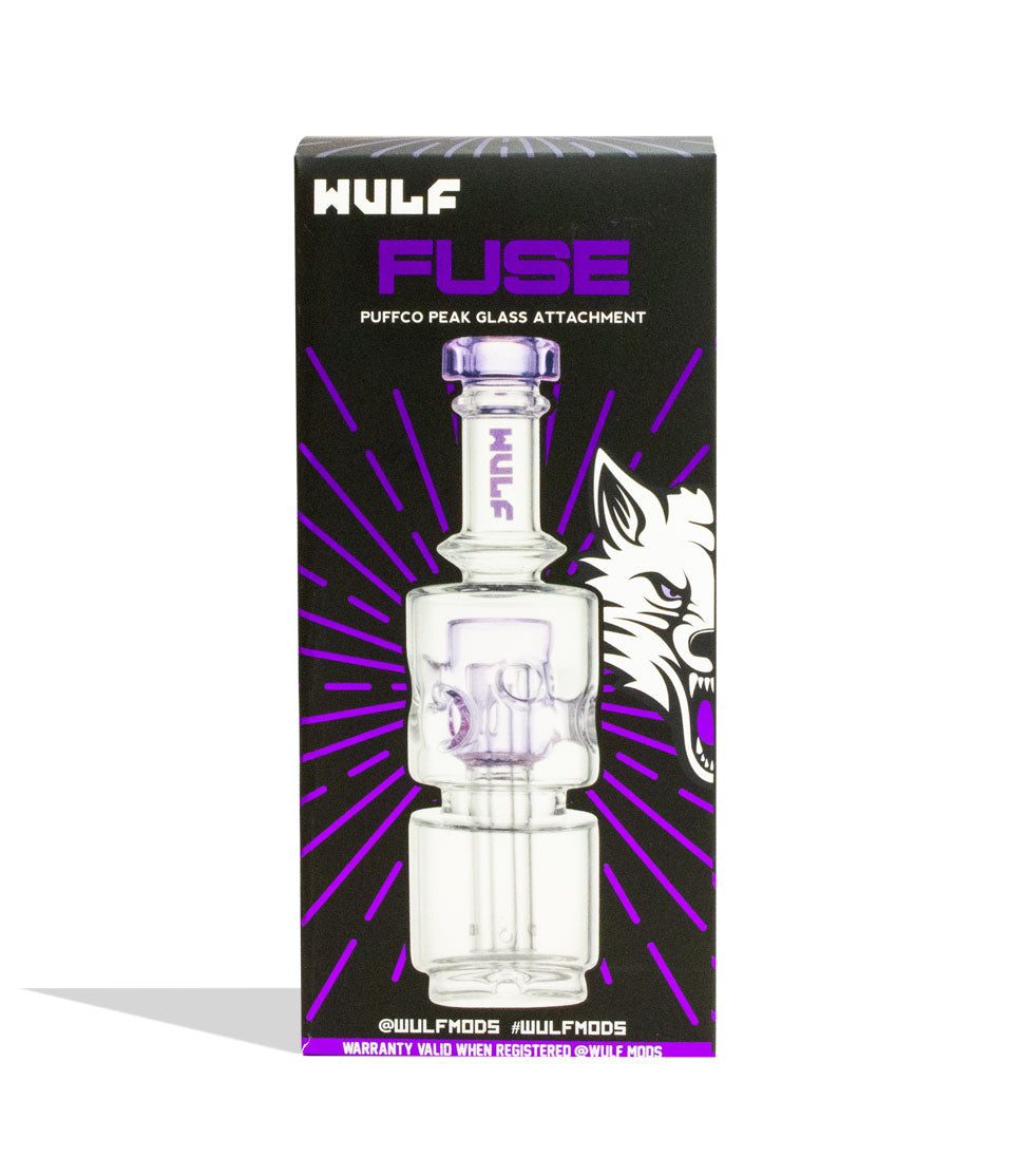 Purple Wulf Mods Fuse Puffco Peak Top packaging on a white background