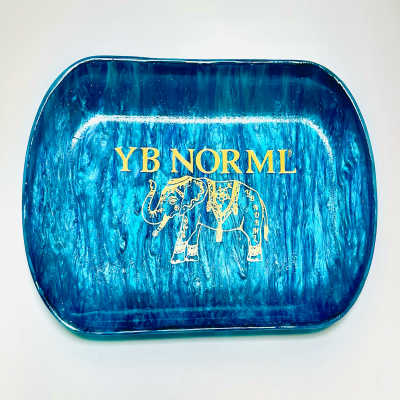 Rolling Tray Oval Lucite