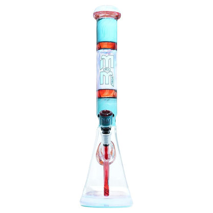 Baby Blue & Orange Heady Beaker M&M tech - M&M Tech Glass