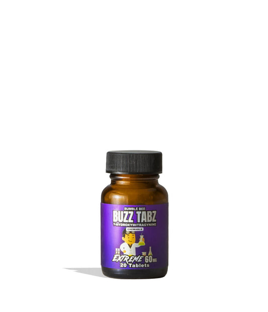 Bumble Bee Buzz Tabs 7-OH Chewables Extreme 60mg Jar 20pc Front View on White Background