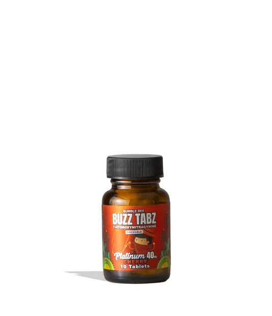 Bumble Bee Buzz Tabs 7-OH Chewables Platinum Cherry 40mg Jar 10pc Front View on White Background