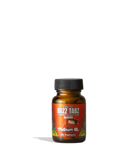 Bumble Bee Buzz Tabs 7Bumble Bee Buzz Tabs 7-OH Chewables Platinum Cherry 40mg Jar 20pc Front View on White Background