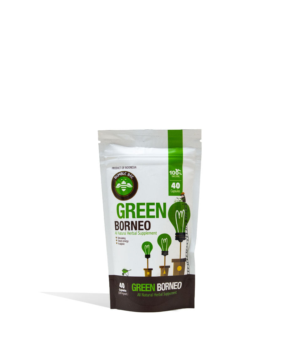 Green Borneo Bumble Bee Supplement Capsule Bag 40ct Front view on White Background