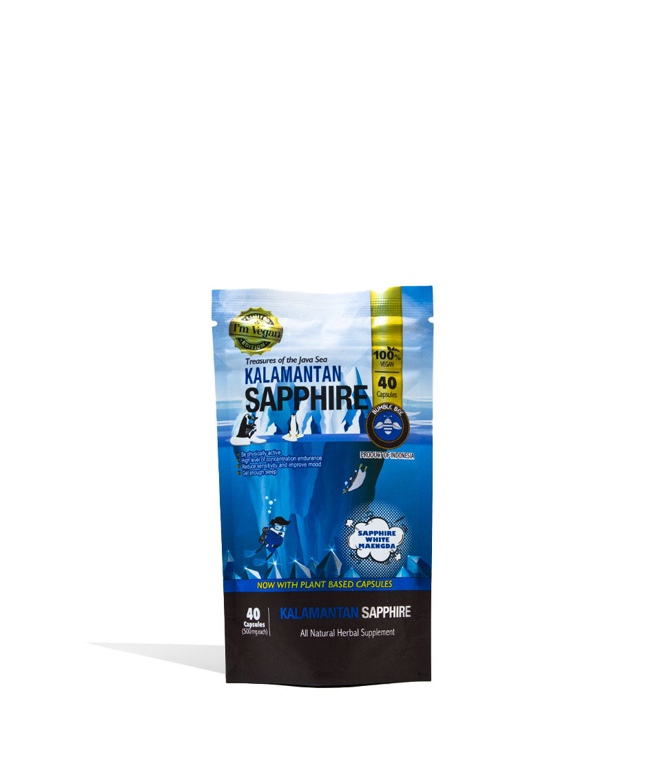 Kalamantan Sapphire Bumble Bee Supplement Capsule Bag 40ct Front view on White Background