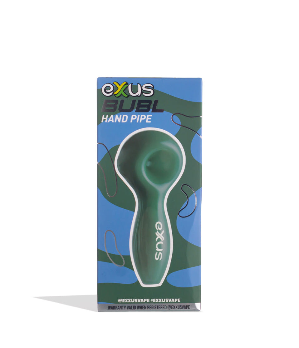 Jade Green Exxus Vape BUBL Hand Pipe 12pk Packaging Front View on White Background