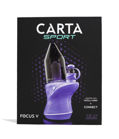 Lilac Focus V Carta Sport Concentrate Vaporizer Packaging Front View on White Background
