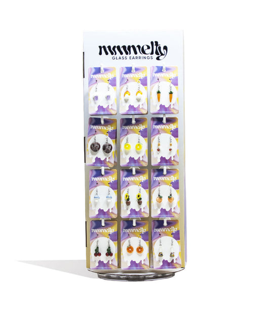 Mmmelty 72pc Earring Display Front View on White Background