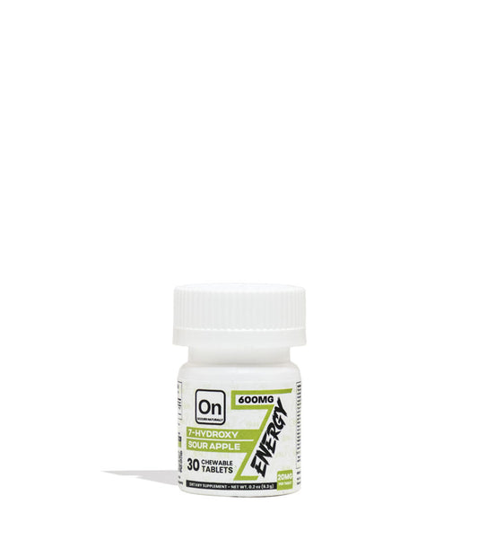 Energy ON7 7-Hydroxymitragynine Advanced Alkaloids 600mg 30 Count Bottle Front View on White Background