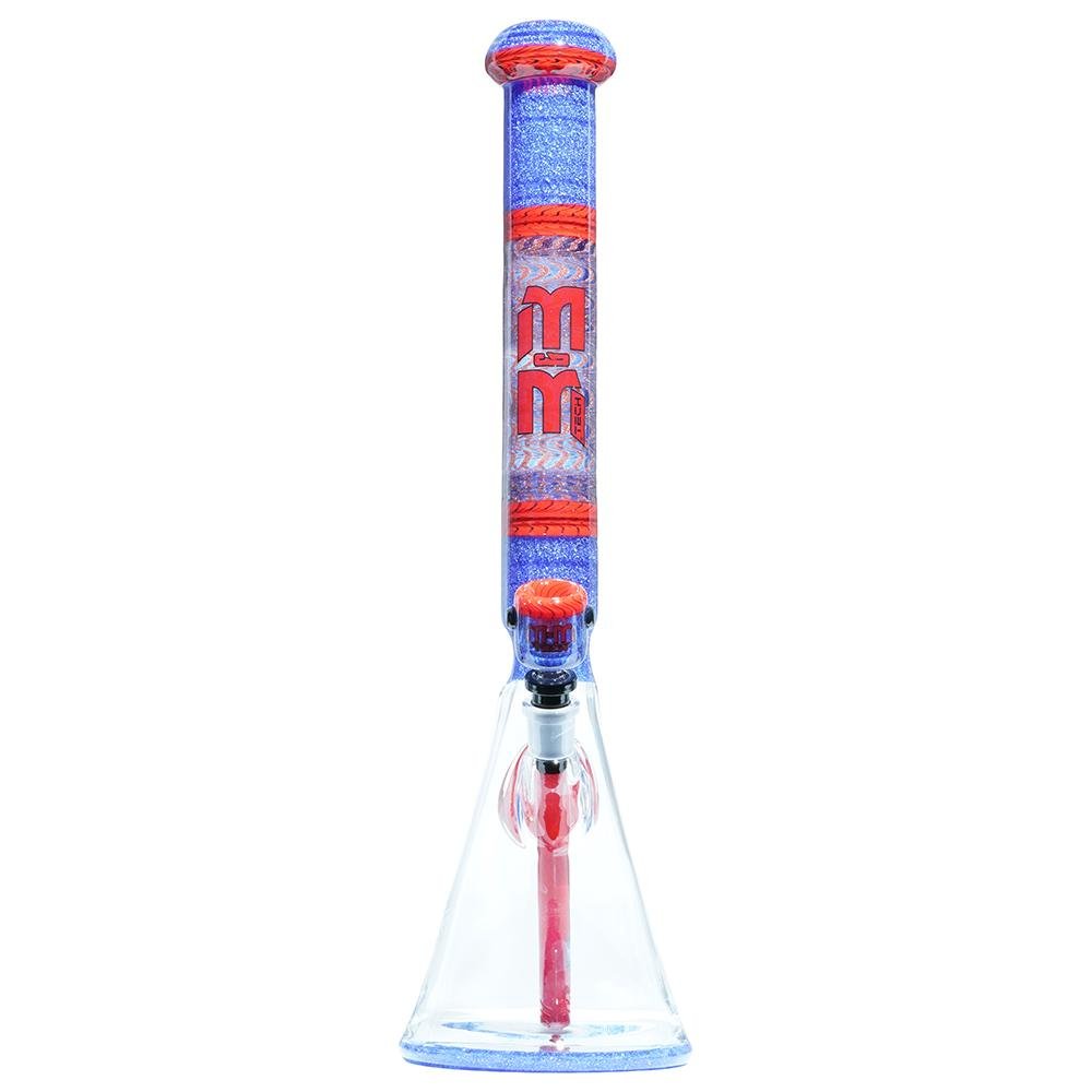 Purple & Orange Heady Beaker M&M tech - M&M Tech Glass