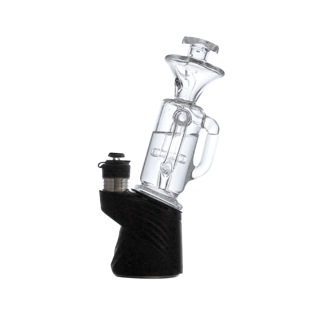 Clear Wulf Mods Quake Puffco Peak Top with Peak Bubbling Front View on White Background
