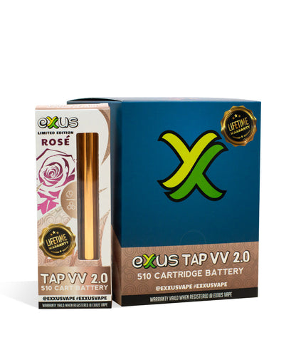 Rose Exxus Vape Tap VV 2.0 Cartridge Vaporizer 12pk on white background