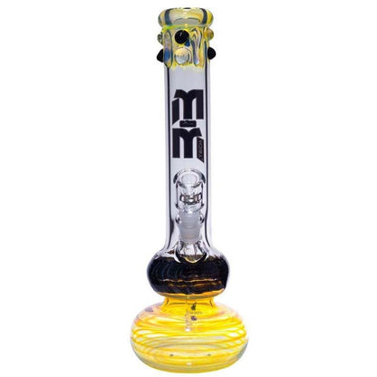 Waterpipe Color Fumed Double Bubble Beaker by M&M Tech - M&M Tech Glass