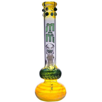 Waterpipe Color Fumed Double Bubble Beaker by M&M Tech - M&M Tech Glass