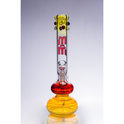 Waterpipe Color Fumed Double Bubble Beaker by M&M Tech - M&M Tech Glass