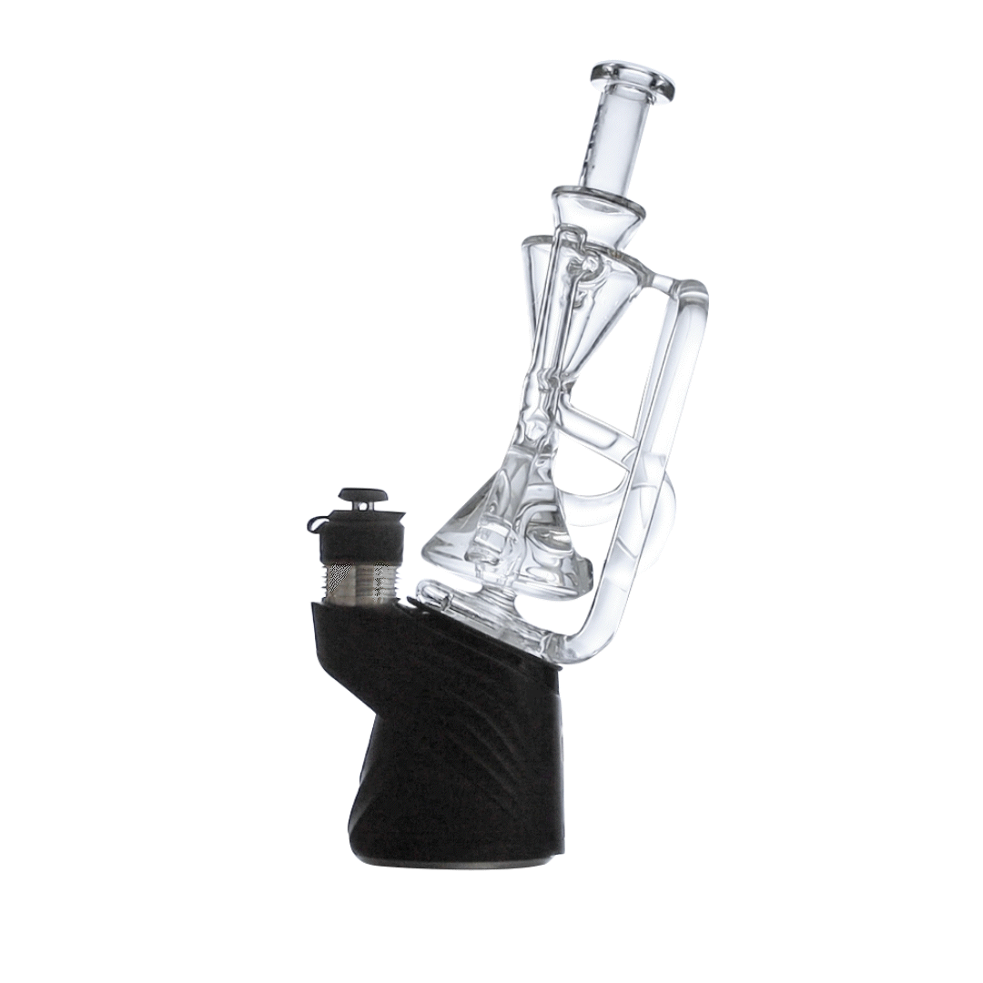 Clear Wulf Mods Web Puffco Peak Top Bubbling with Peak Front View on White Background