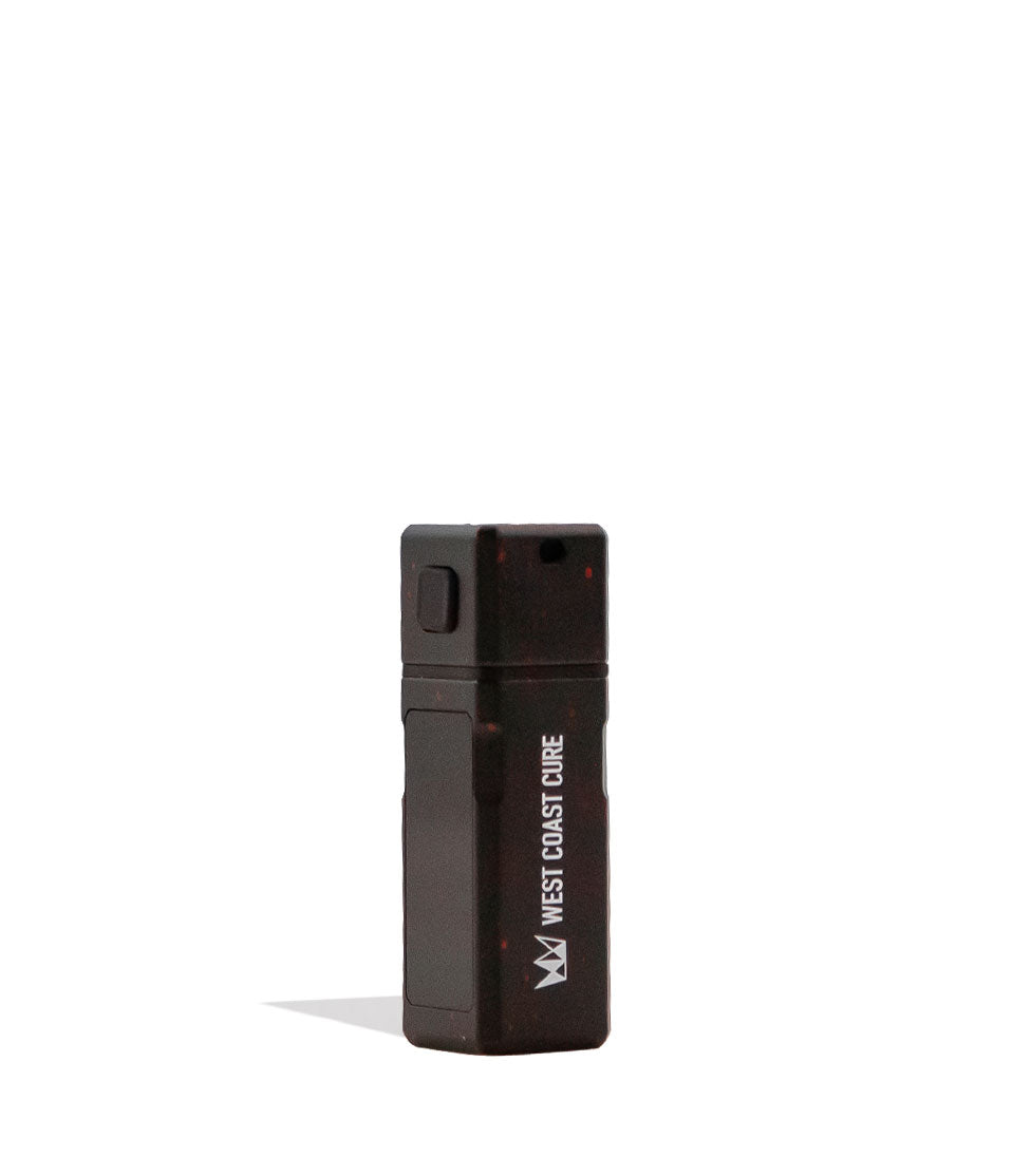 Black Red Spatter West Coast Cure Grid Variable Voltage Battery 12pk Side View on White Background