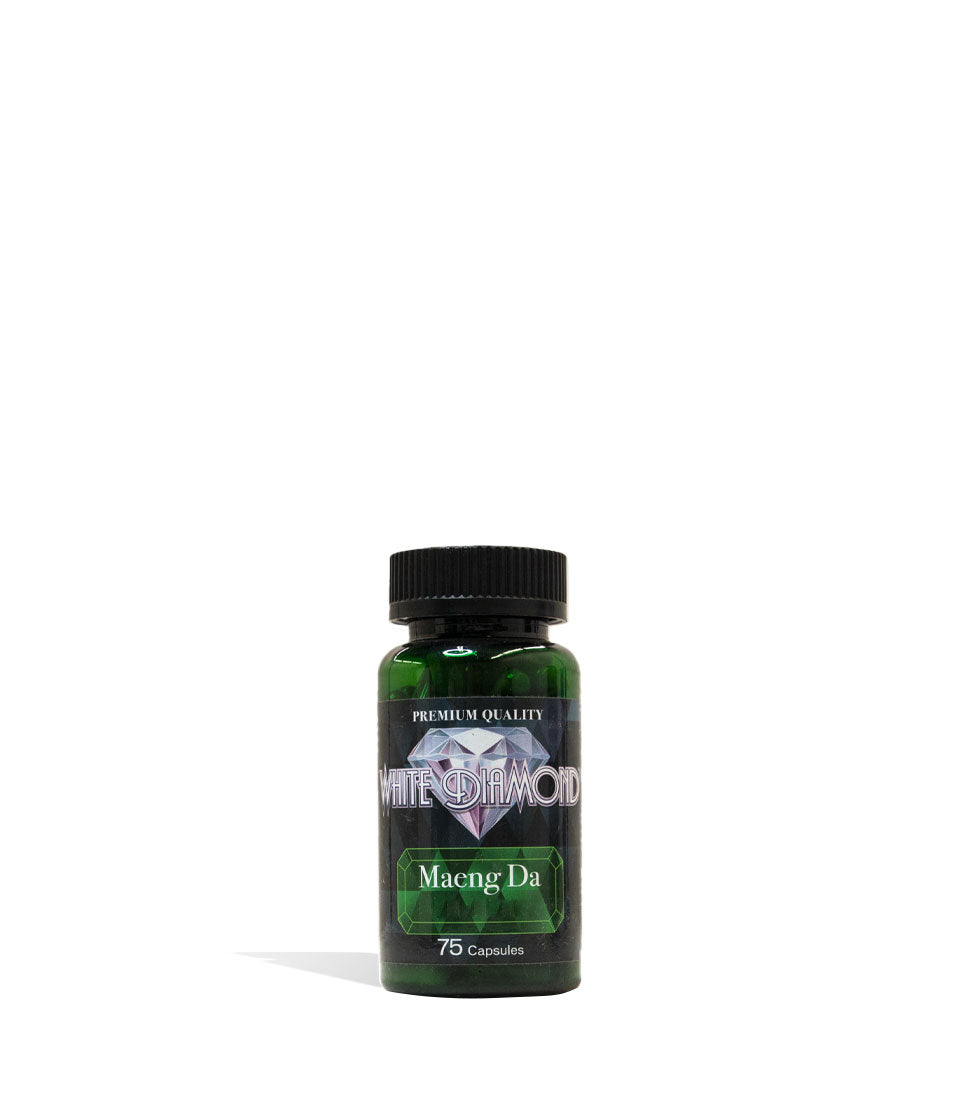 Maeng Da White Diamond Supplement Capsules 75 Count Front View on White Background