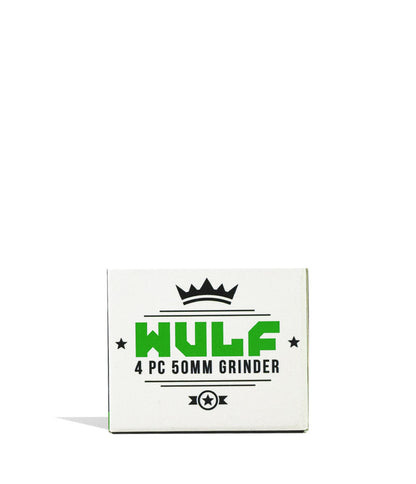 Black Green Spatter Wulf Mods 4pc 50mm Spatter Grindr Packaging Front View on White Background