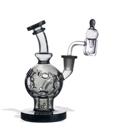 Smoke Wulf Mods Atom 14mm Dab Rig with Quartz Banger on white background