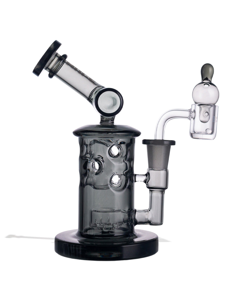 Smoke Wulf Mods Tyde 14mm Dab Rig with Quartz Banger on white background