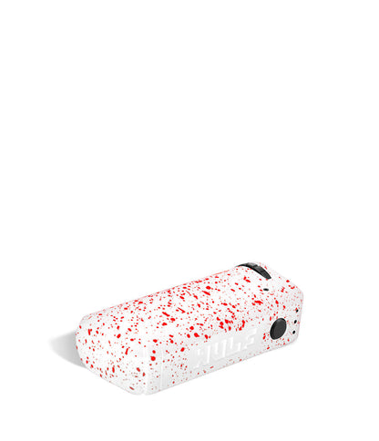 White Red Spatter bottom view Wulf Mods UNI Adjustable Cartridge Vaporizer on white studio background