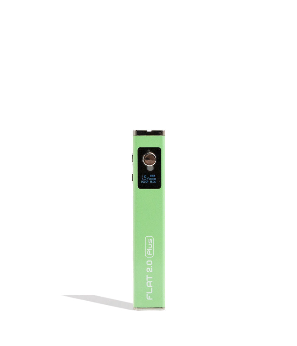 Green Yocan Flat Plus 2.0 Variable Voltage Battery 12pk Front View on White Background